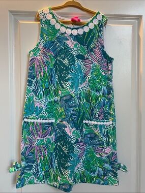 Lilly Pulitzer Green, Blue & Pink Tropical Shift Dress